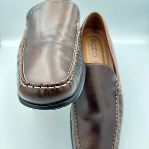 ECCO Men's Dark Brown Leather Slip-Ons